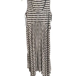 Calvin Klein asymmetrical black and white striped dress sleeveless NWT